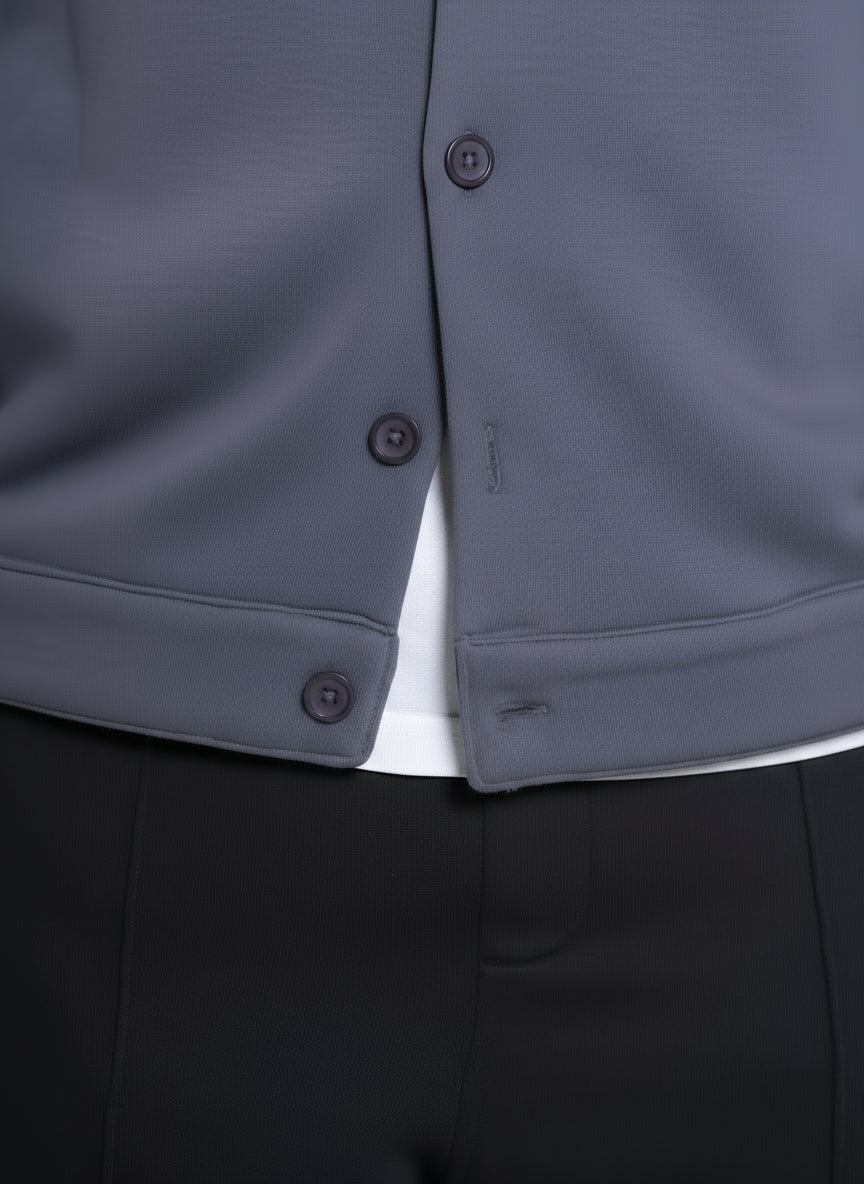 Overshirt Cotton Button-Up | Iron Gray