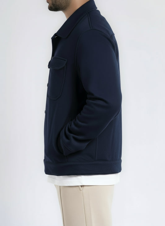 Overshirt Cotton Button-Up | Navy Blue